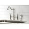 Kingston Brass KS1276PXBS Heritage Bridge Kitchen Faucet W/ Brass Sprayer, Nickel KS1276PXBS - alternate 4